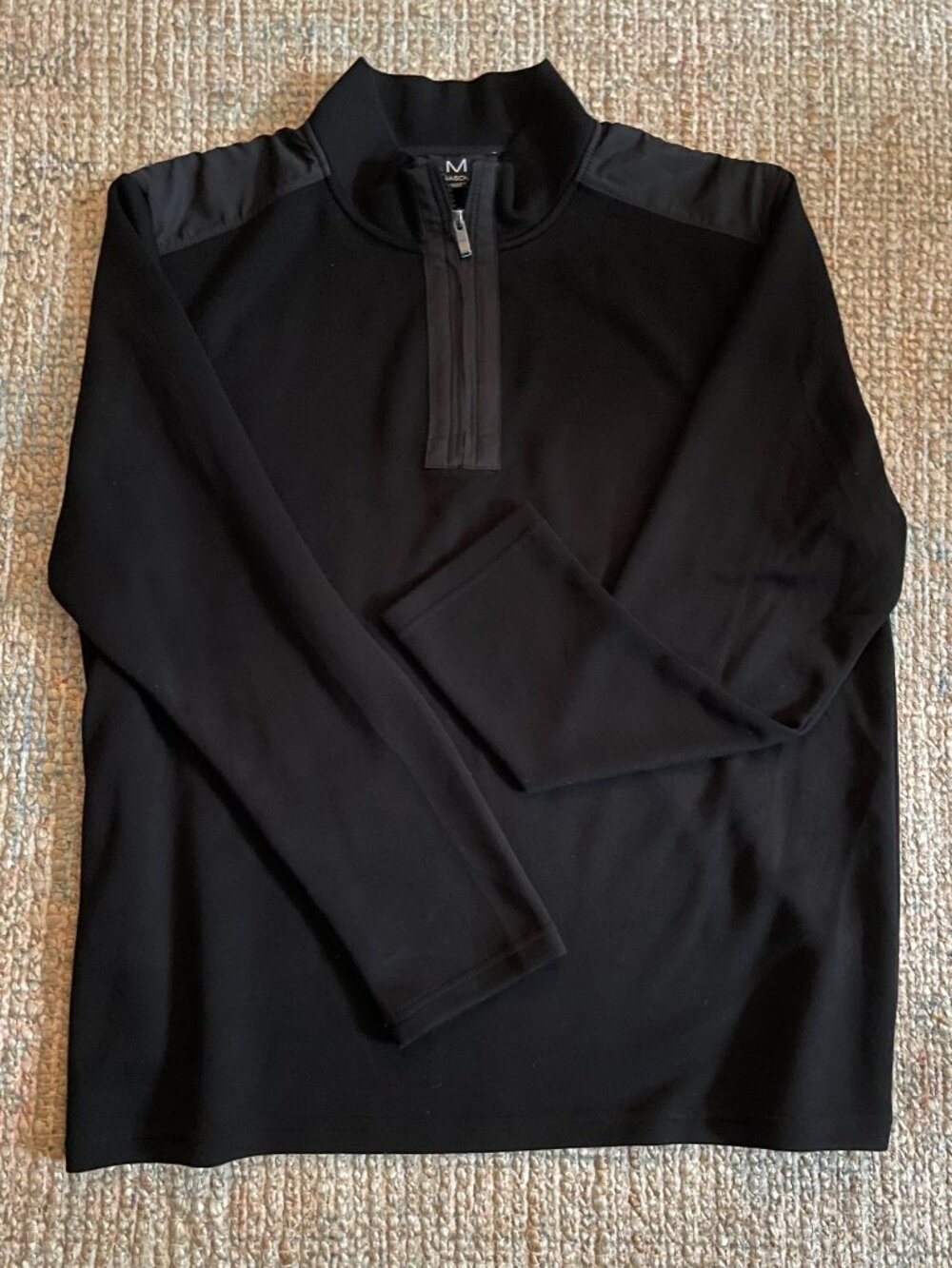 Magaschoni Men’s Quarter Zip Pullover Sweater Luxury Black Size Large EUC